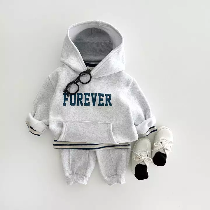 2 Pieces Set Baby Kid Boys Letters Hoodies Sweatshirts And Solid Color Pants Wholesale 231130241