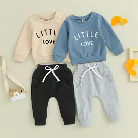 2 Pieces Set Baby Kid Boys Letters Tops And Solid Color Pants Wholesale 231130314