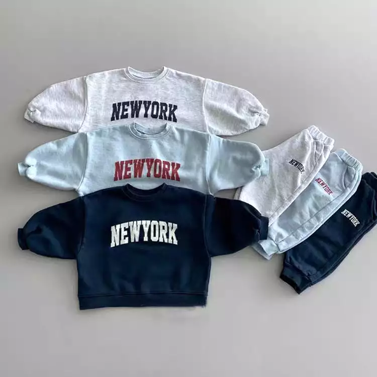 2 Pieces Set Baby Kid Girls Boys Sports Letters Hoodies Sweatshirts And Solid Color Pants Wholesale 230828220