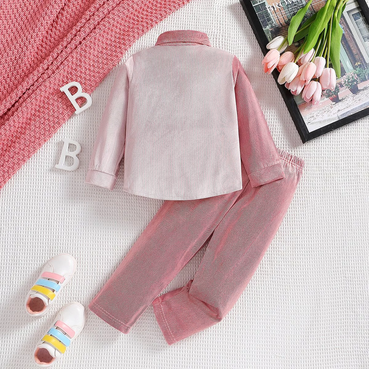 2 Pieces Set Kid Boys Color-blocking Shirts And Solid Color Pants Wholesale 23102007