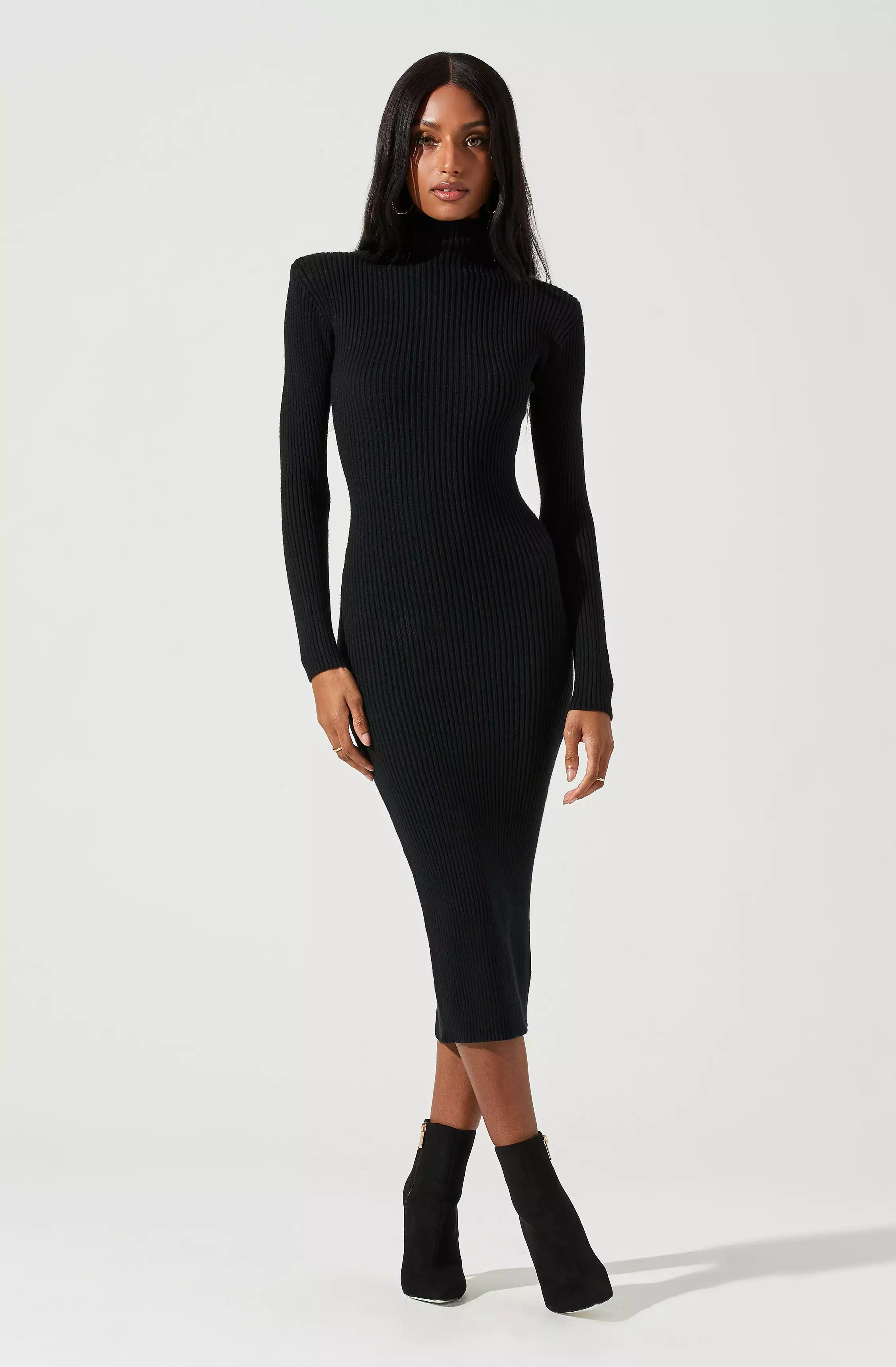 Abilene Long Sleeve Turtleneck Midi Sweater Dress