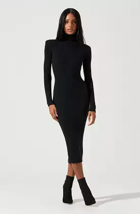 Abilene Long Sleeve Turtleneck Midi Sweater Dress