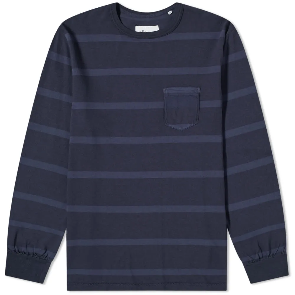 Albam Long Sleeve Whelan Stripe T-ShirtNavy