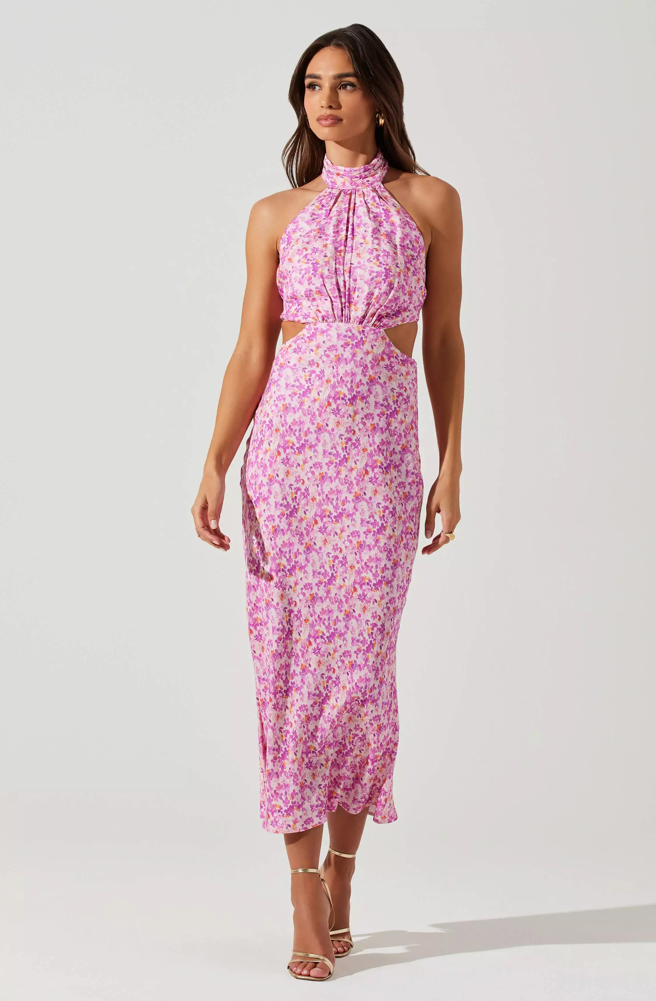 Ambretta Floral Halter Midi Dress