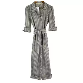 Anna Mason 750 Ticking Stripe Cotton Romy Jumpsuit S