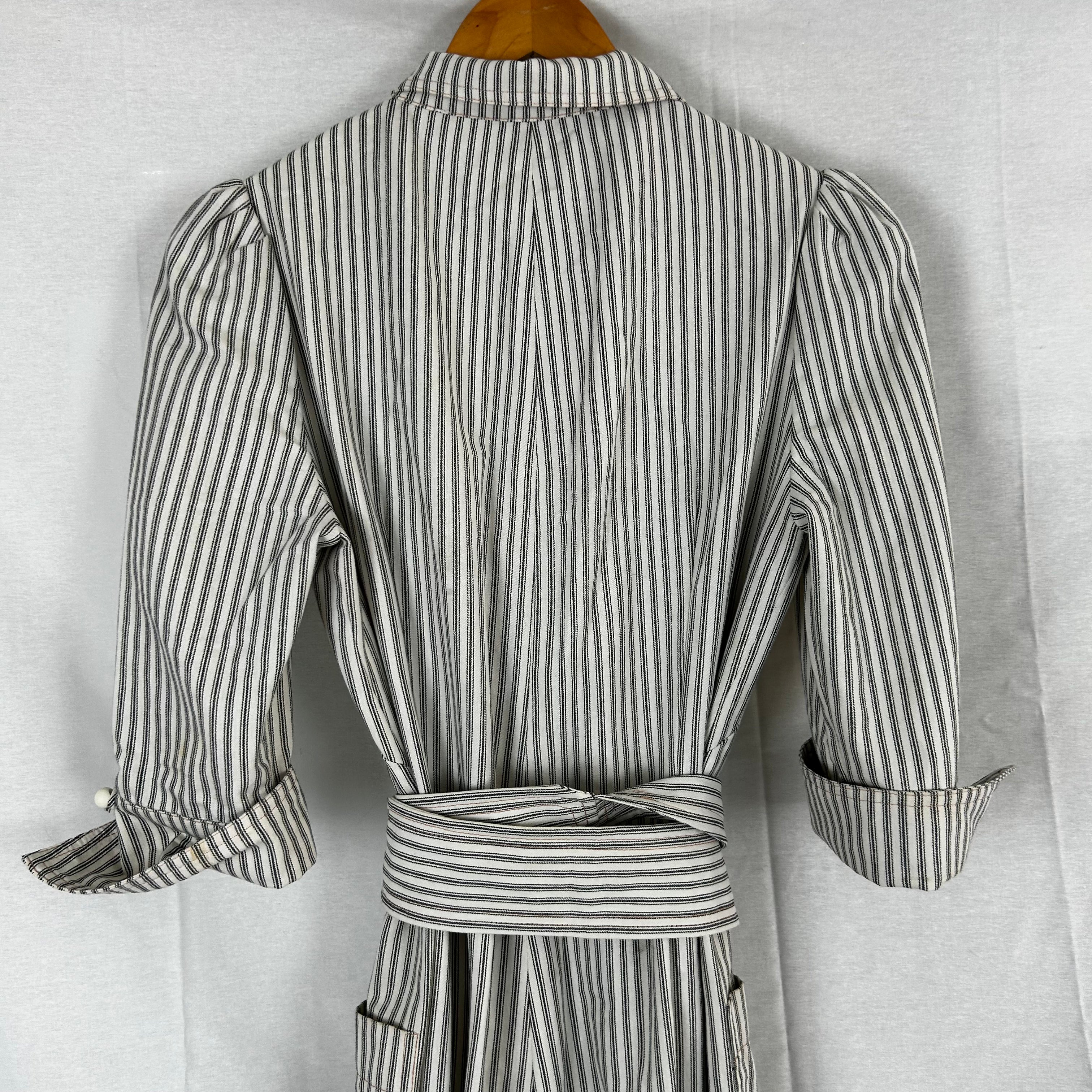 Anna Mason 750 Ticking Stripe Cotton Romy Jumpsuit S