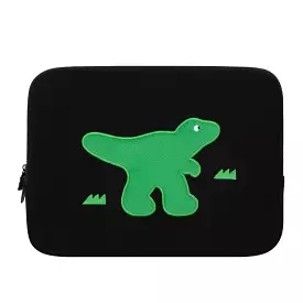 Black Green Dinosaur embroidery Laptop Sleeves iPad 13 14 15inch Fitted Cases Pouches Protective Covers Purses Handbags Square C