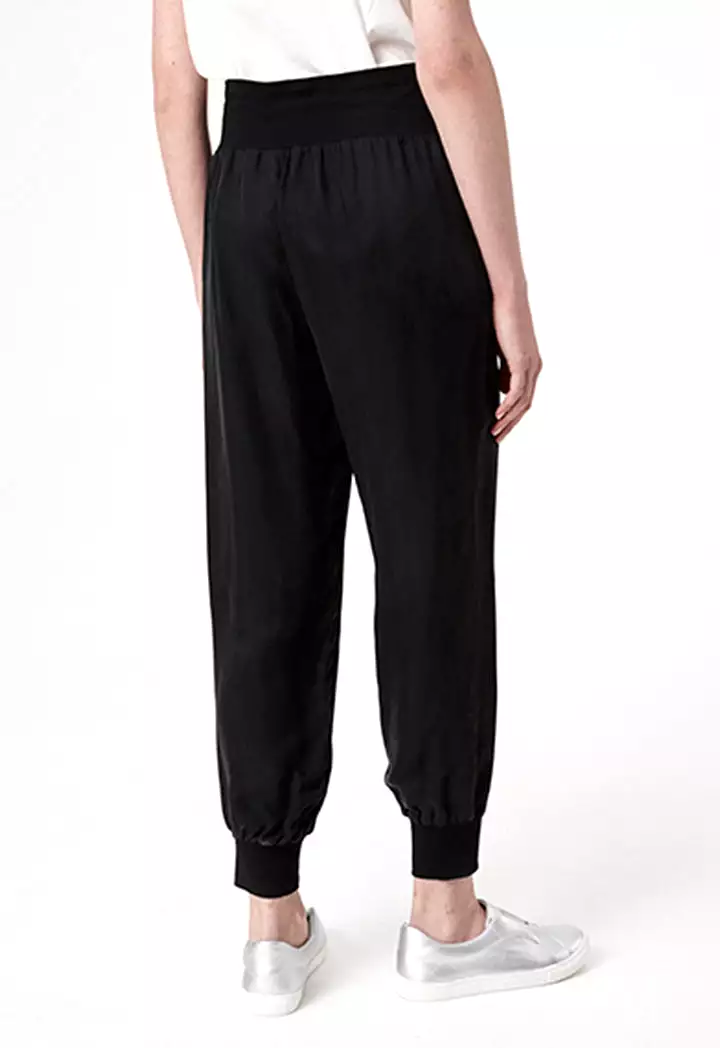 Black Tencel Track Pants