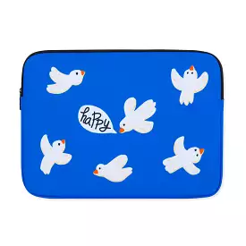 Blue Birds Graphic Laptop Sleeves 13 15inch Fitted Cases Covers Pouches Protective Purses Handbags Square Cushion School Collage