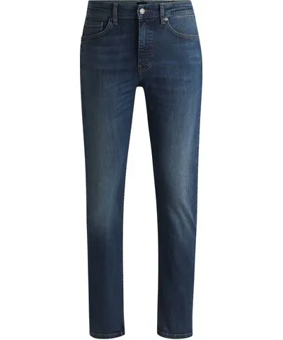 Boss Delaware slim-fit jeans in dark-blue stretch denim