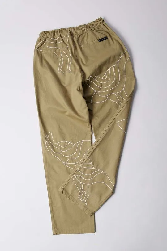 by Parra cotton trousers Stitched Up Duck Pants beige color 52246