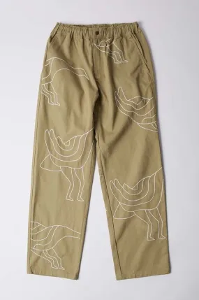 by Parra cotton trousers Stitched Up Duck Pants beige color 52246