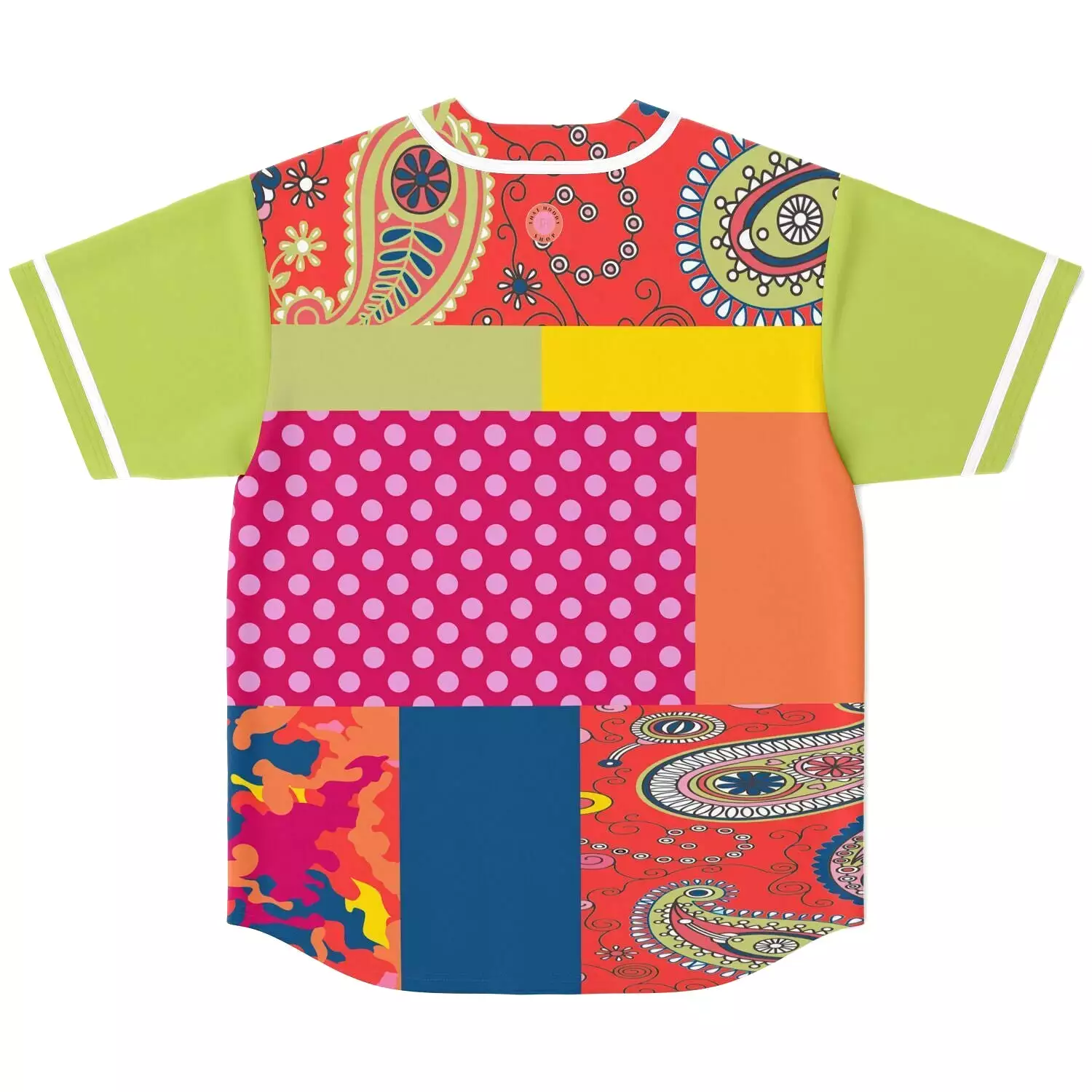 Chili Pepper Patchwork Button Front Jersey