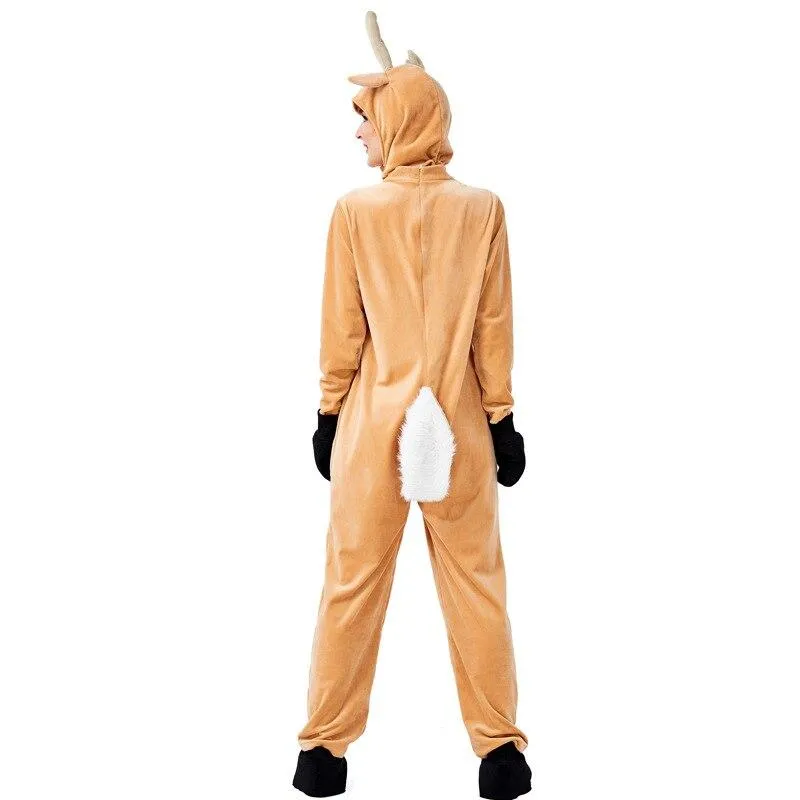 Christmas clothes Adult jumpsuits Cartoon elk Cosplay Animals onesie Cute performance costume Festivals Funny Party onesie