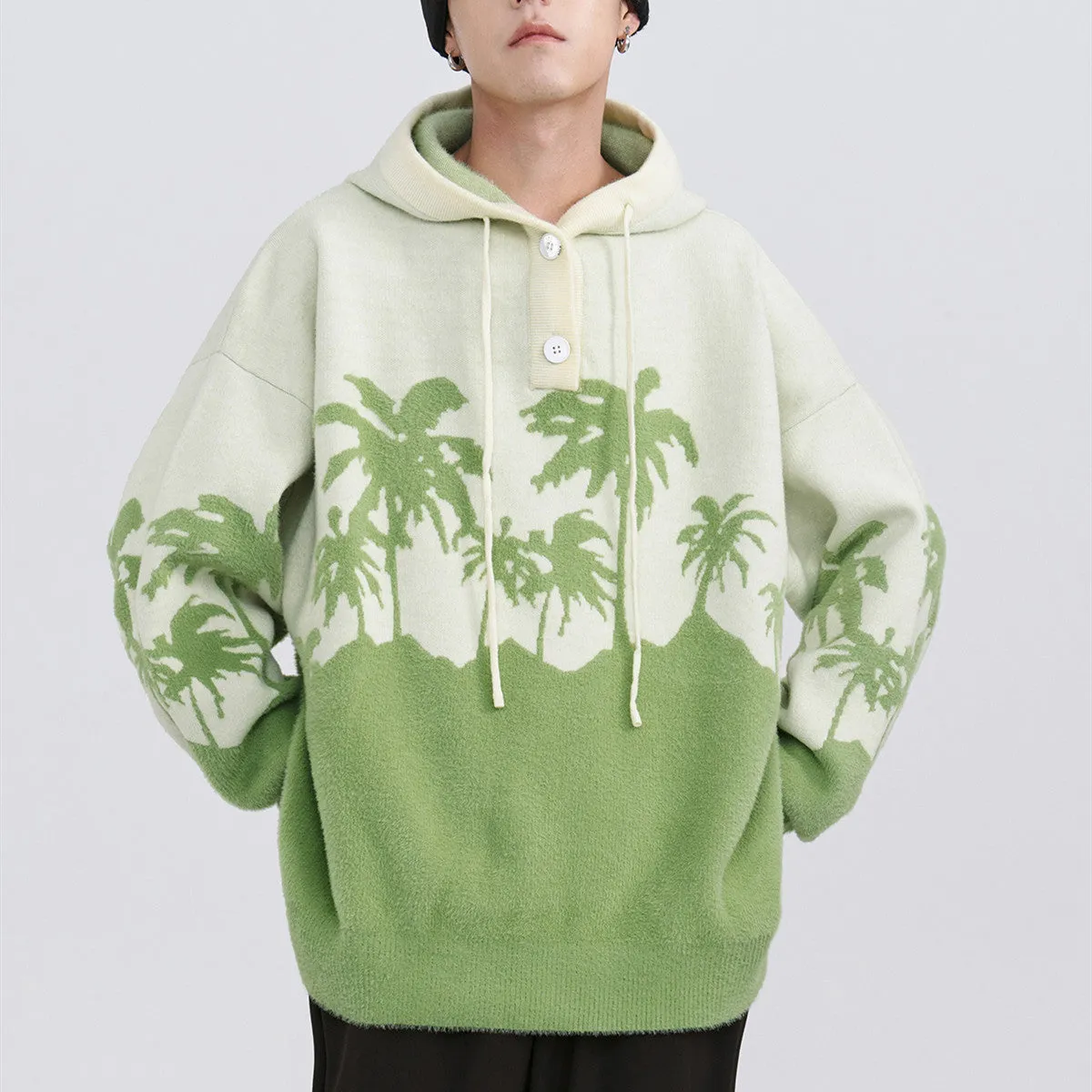 Coconut Hooded Sweater Loose Design