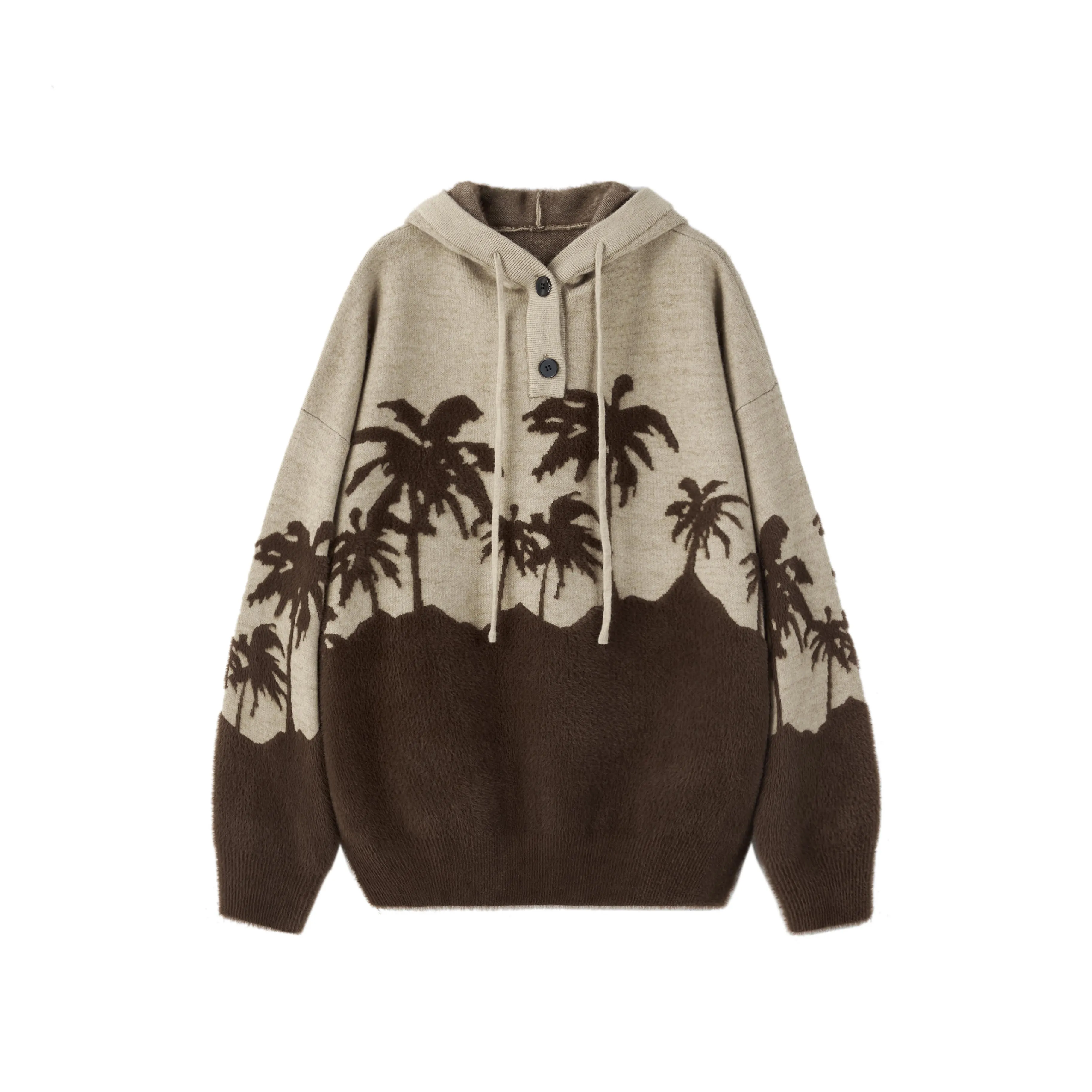 Coconut Hooded Sweater Loose Design