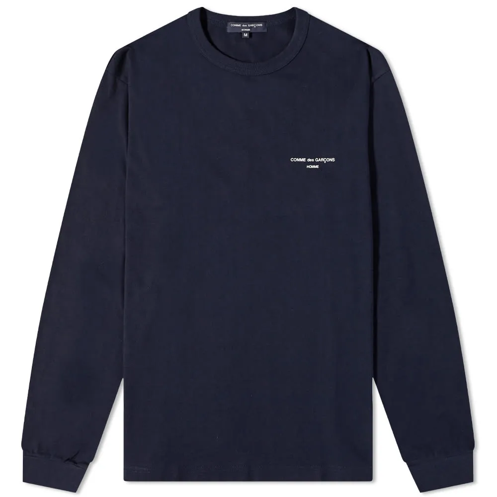 Comme des Garçons Homme Long Sleeve Logo T-ShirtNavy