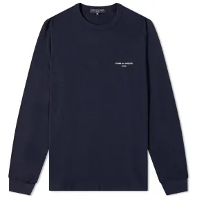 Comme des Garçons Homme Long Sleeve Logo T-ShirtNavy