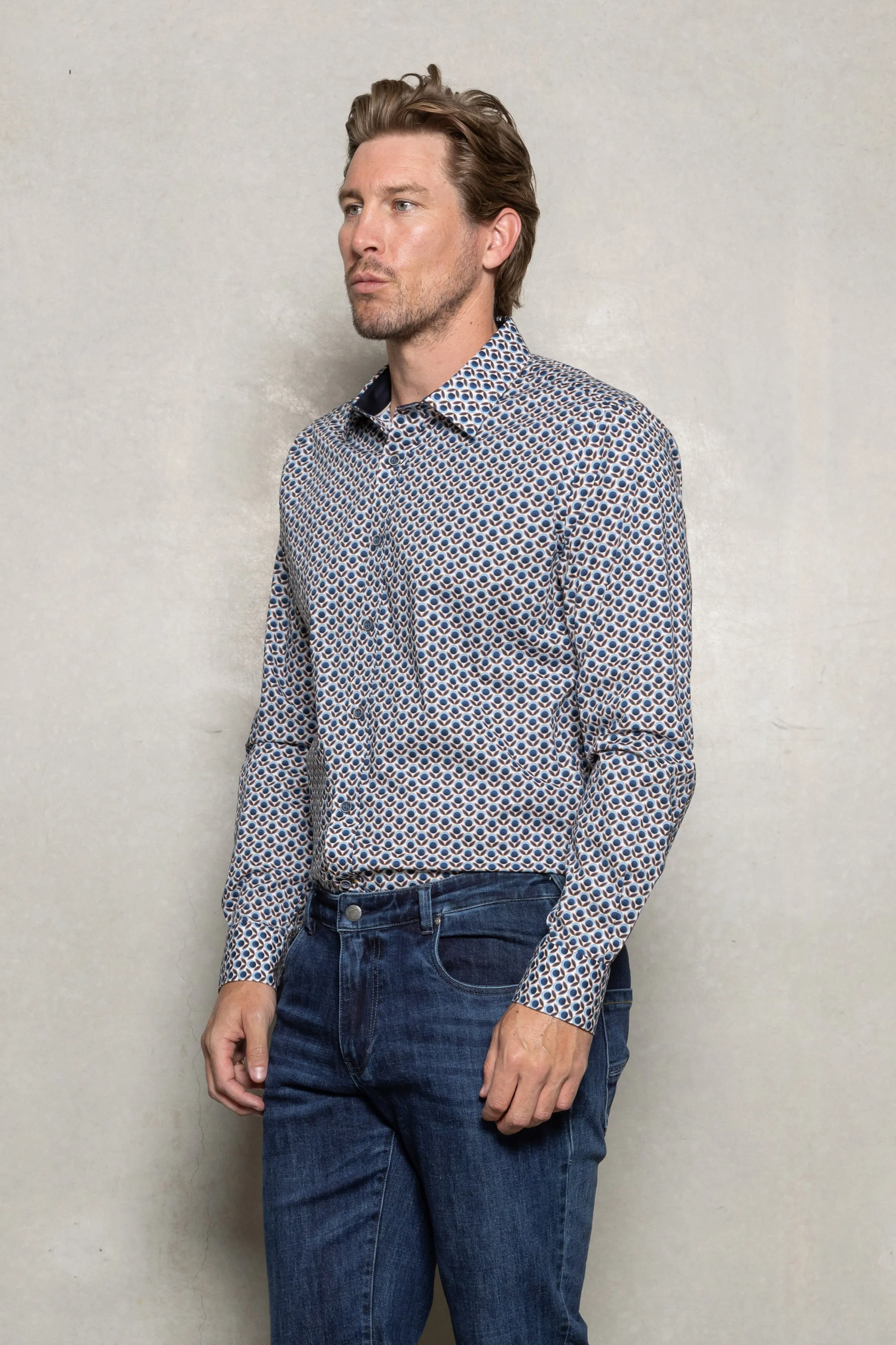 Cutler & Co - Blake Shirt - Cornflower Print