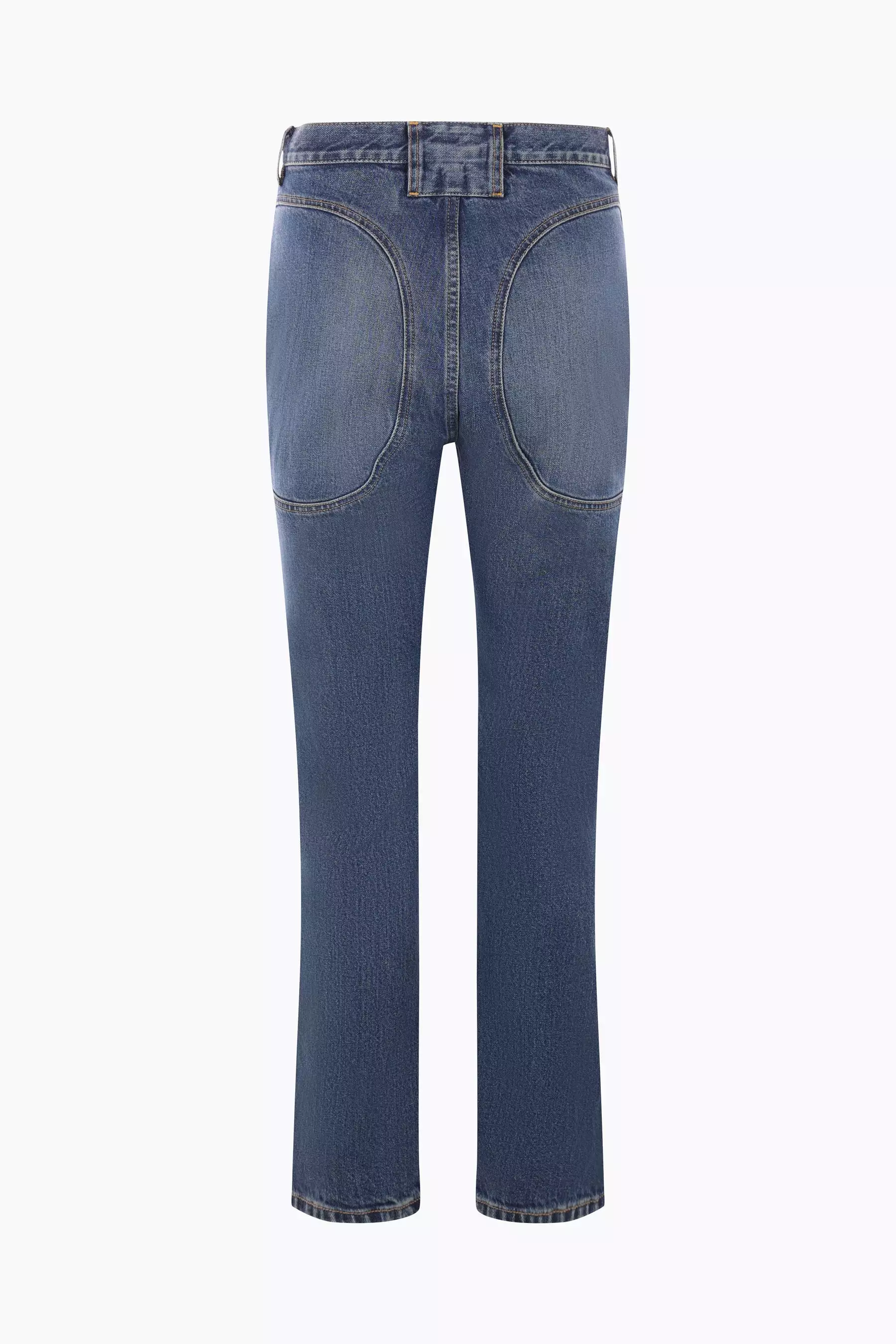 denim high-waisted regular-fit jeans