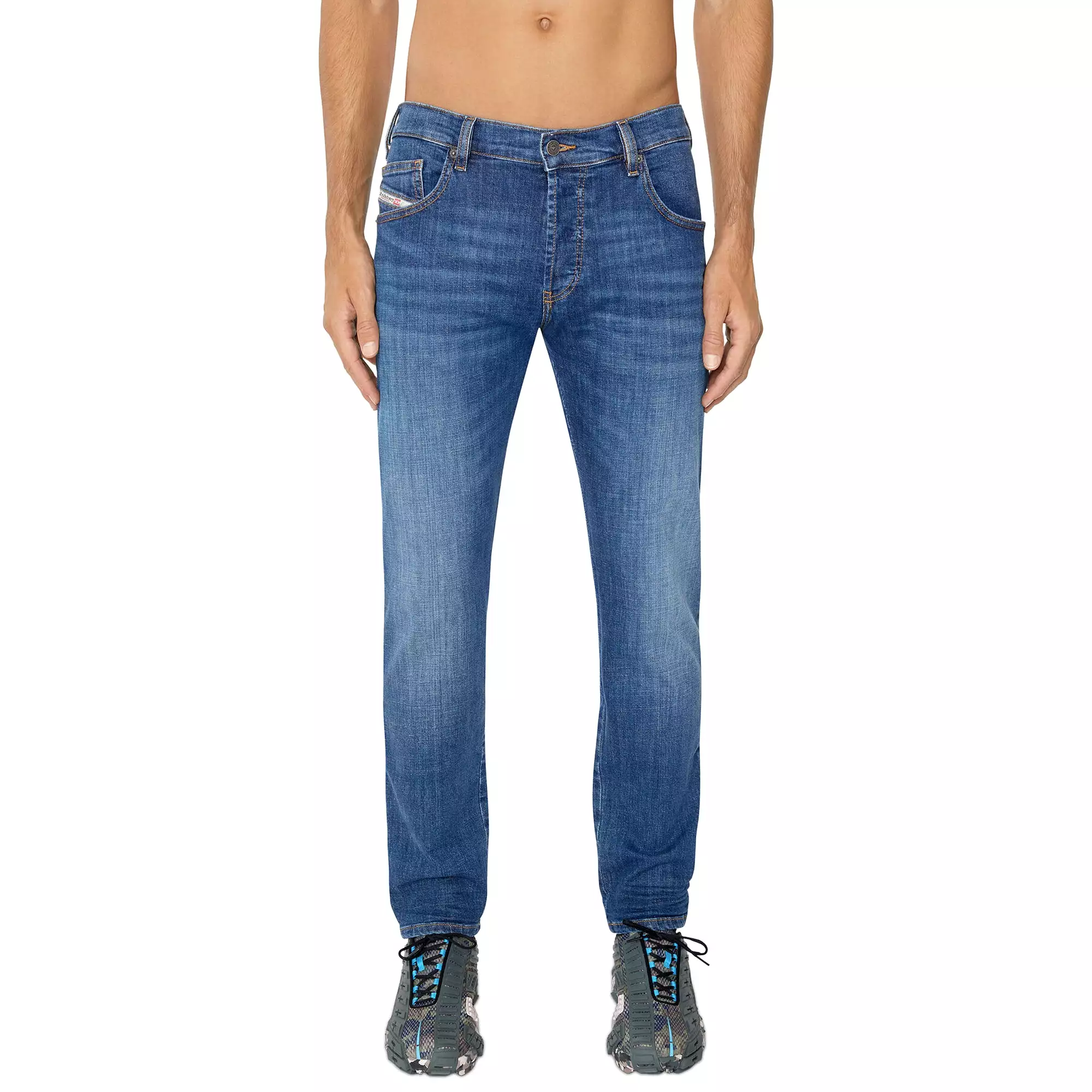 Diesel D-Yennox 0IHAR Tapered Fit Jeans - Mid Blue