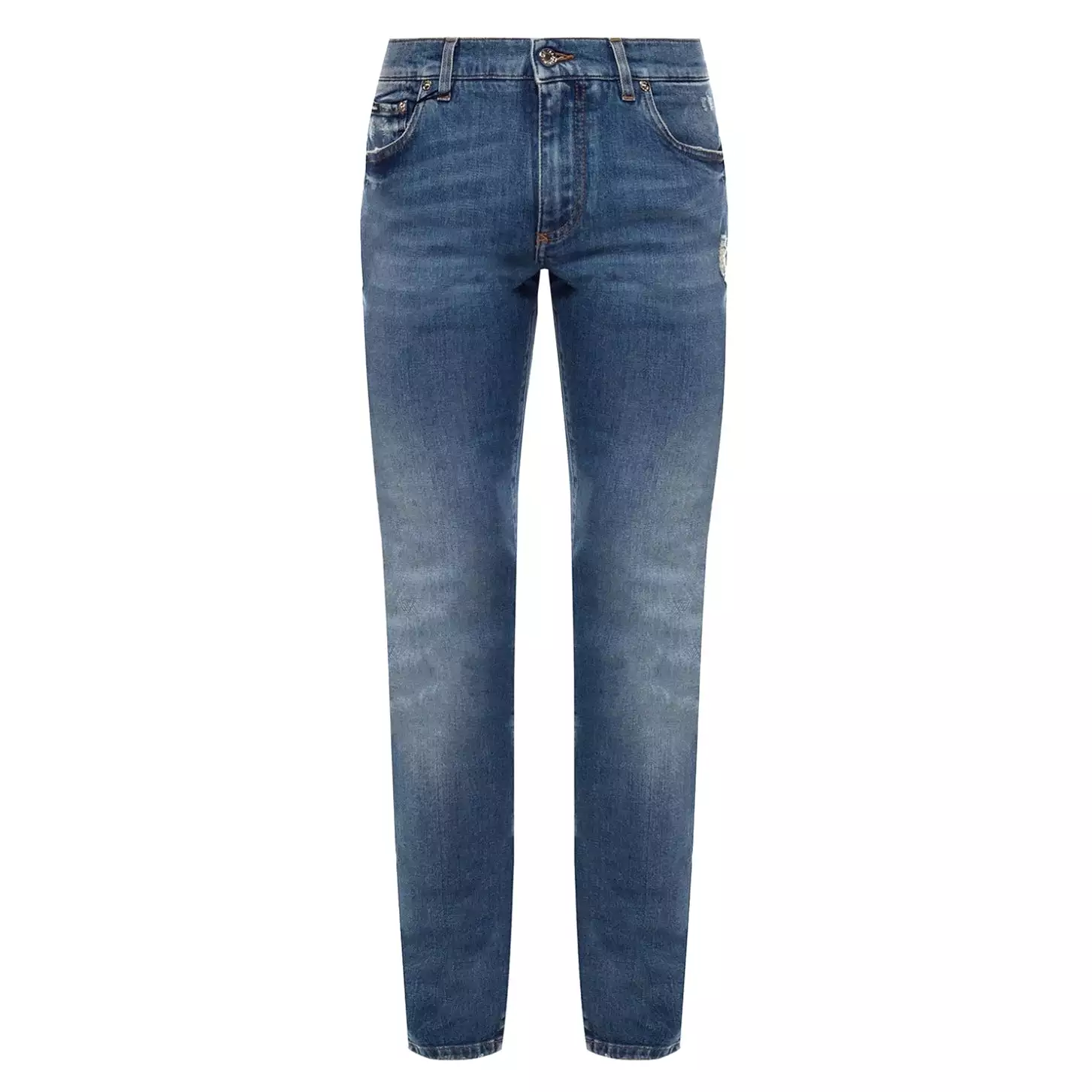 DOLCE & GABANNA D&G PLAQUE STONEWASHED SKINNY FIT JEANS