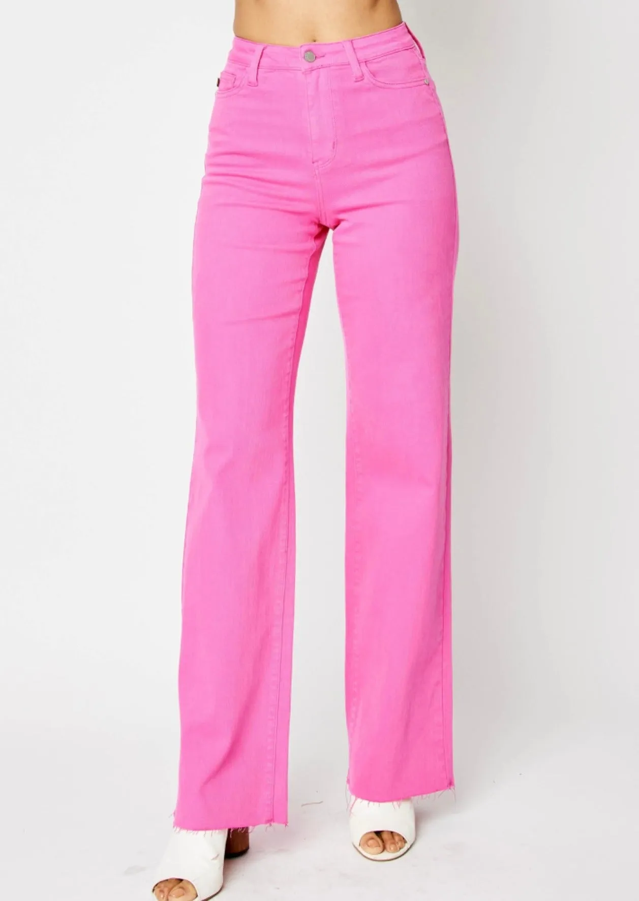 FINAL SALE - Judy Blue Hot Pink Heart Pocket 90’s Straight Jeans