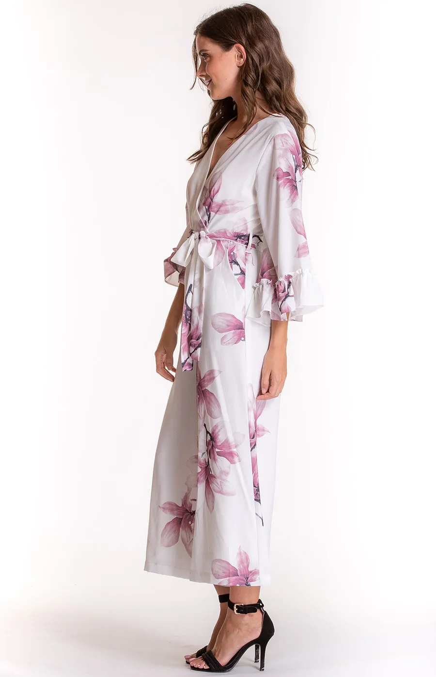 Floral V-neckline Jumpsuit (SJP387A) 