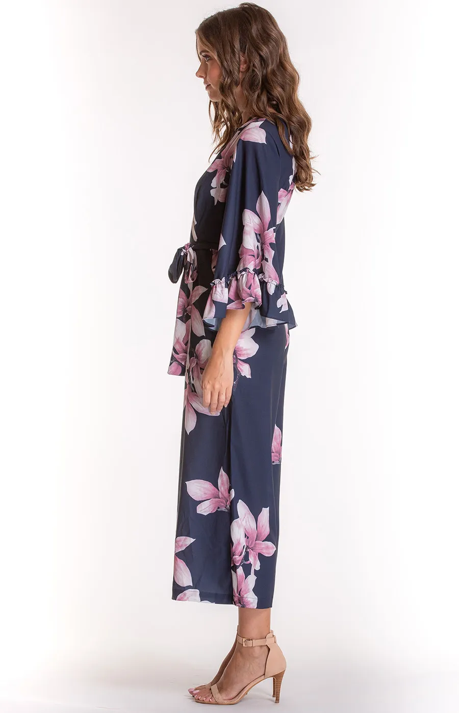 Floral V-neckline Jumpsuit (SJP387A) 