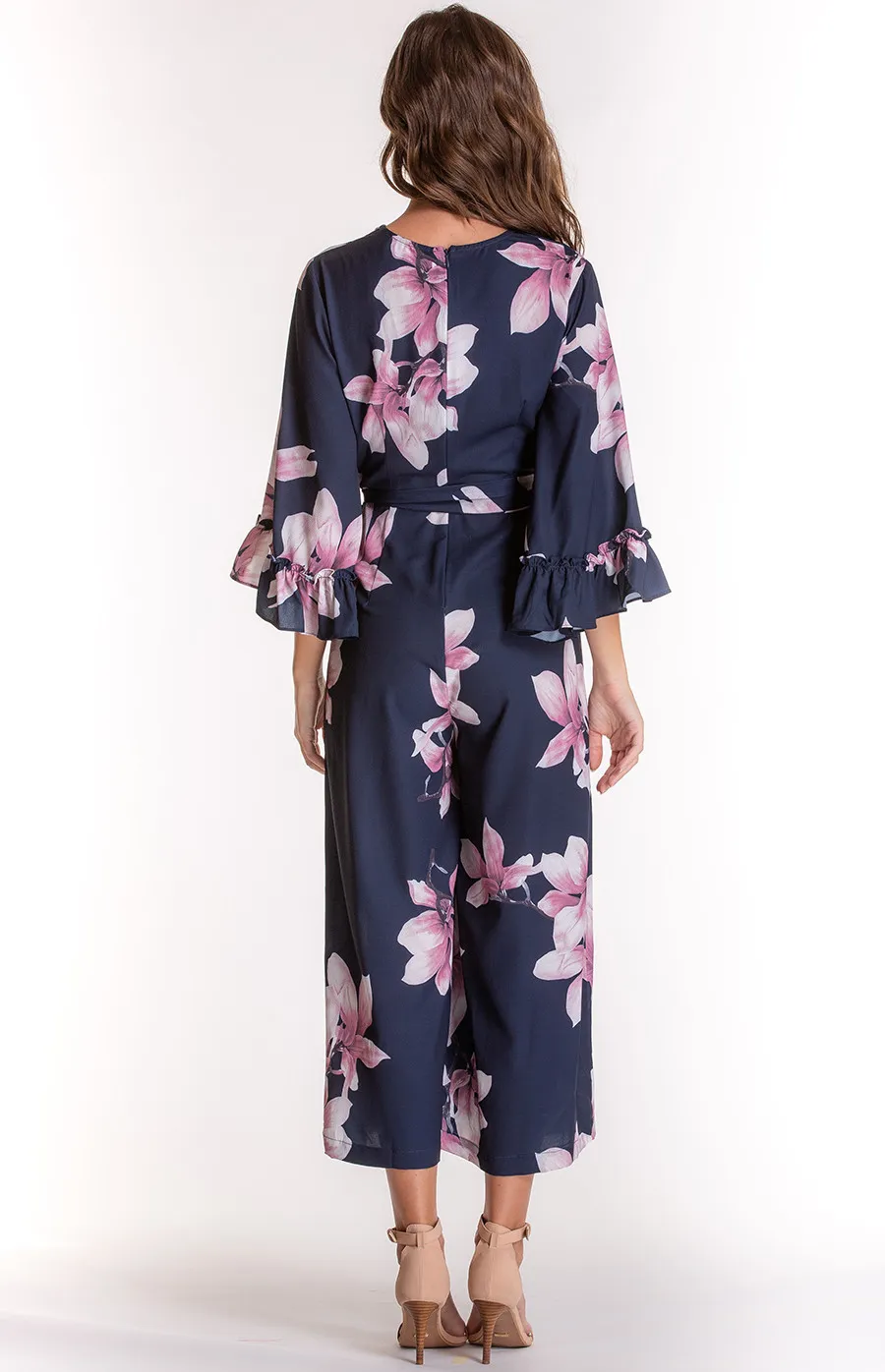 Floral V-neckline Jumpsuit (SJP387A) 