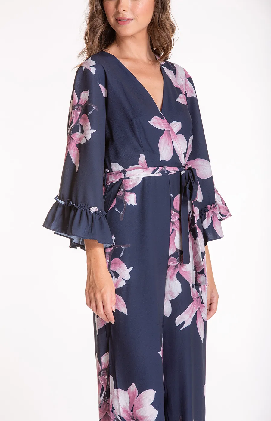 Floral V-neckline Jumpsuit (SJP387A) 