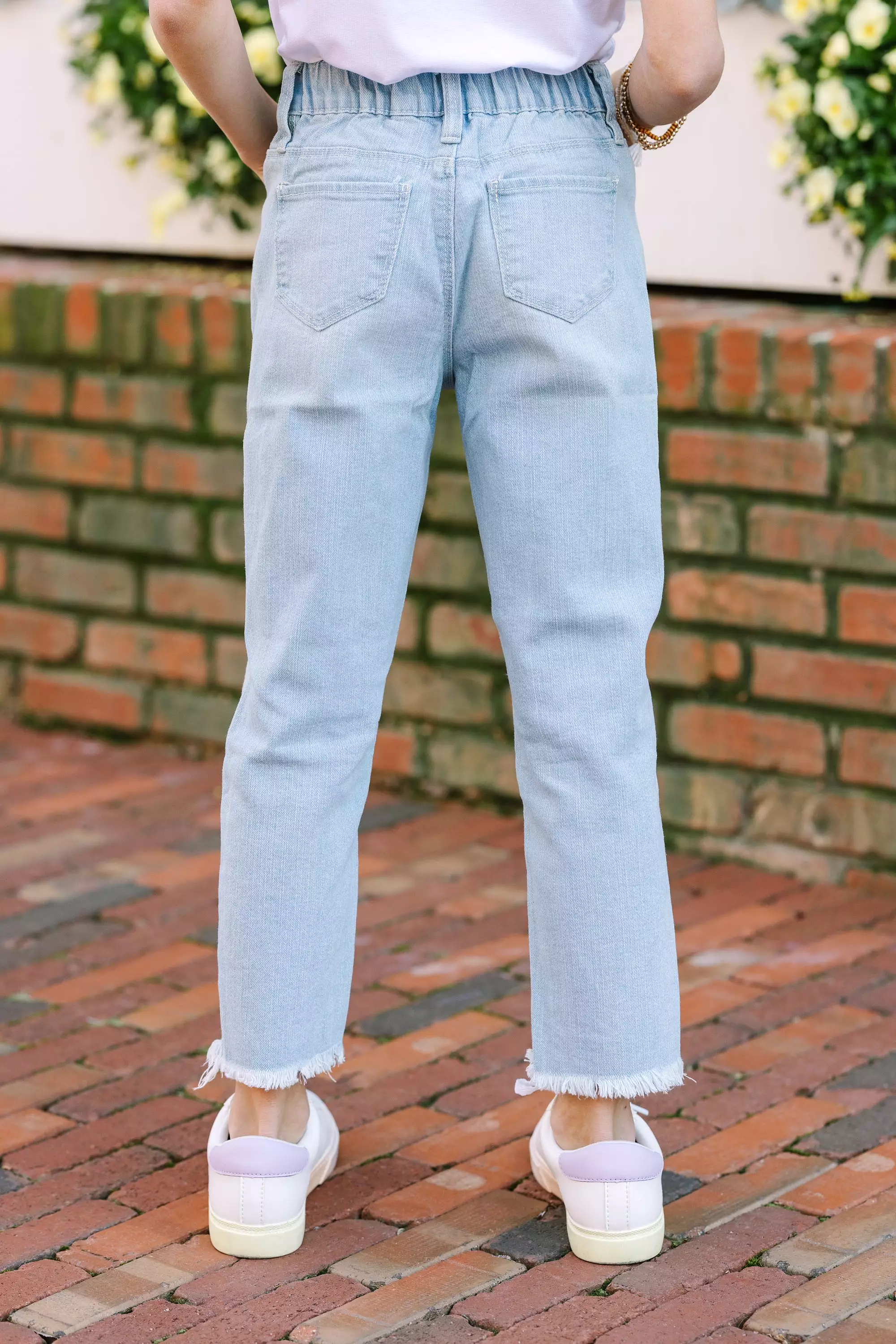 Girls: Live Your Life Ripped Extra Light Wash High Waist Relaxed Fit Jeans