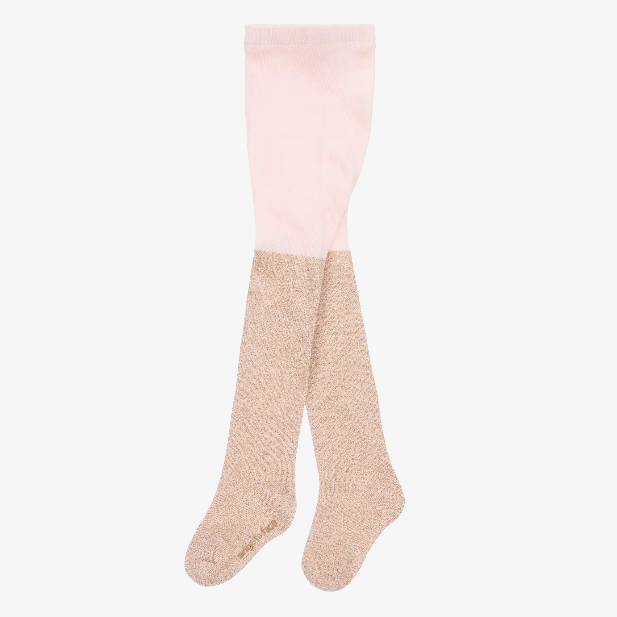 Girls Rose Gold Cotton Glitter Tights