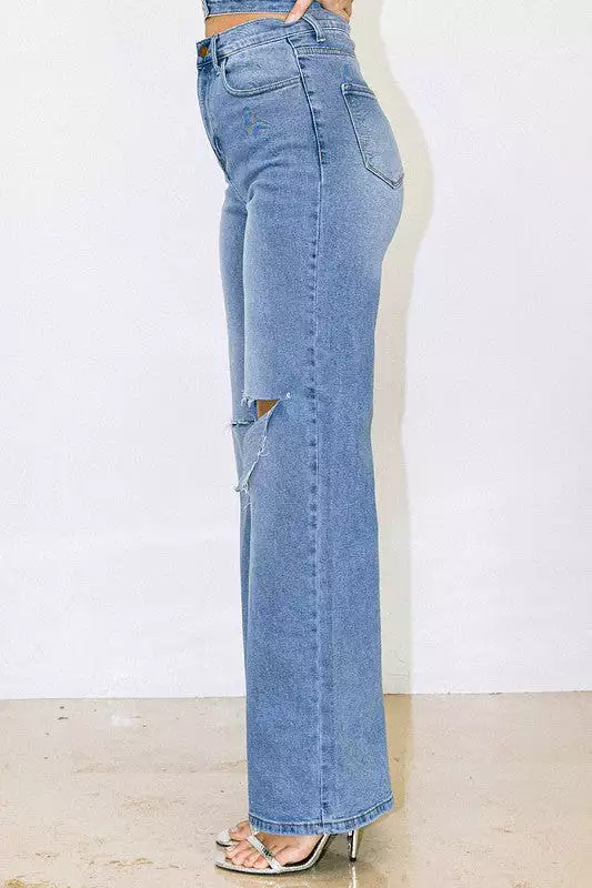 Gracelyn Distressed Wide Fit Jeans [ONLINE EXCLUSIVE]