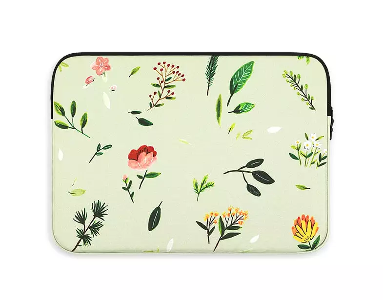 Green Forest Graphic Laptop Sleeves iPad 11 13 15inch Fitted Cases Pouches Protective Covers Purses Handbags Square Cushion Desi