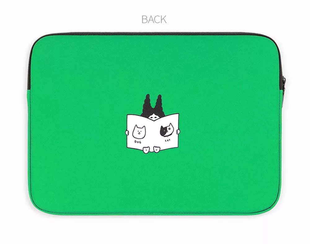 Green NYONG Graphic 11 13 15 inch Laptop Sleeves Cases Protective Covers Purses Handbags Square Cushion Pouches Designer Artist 