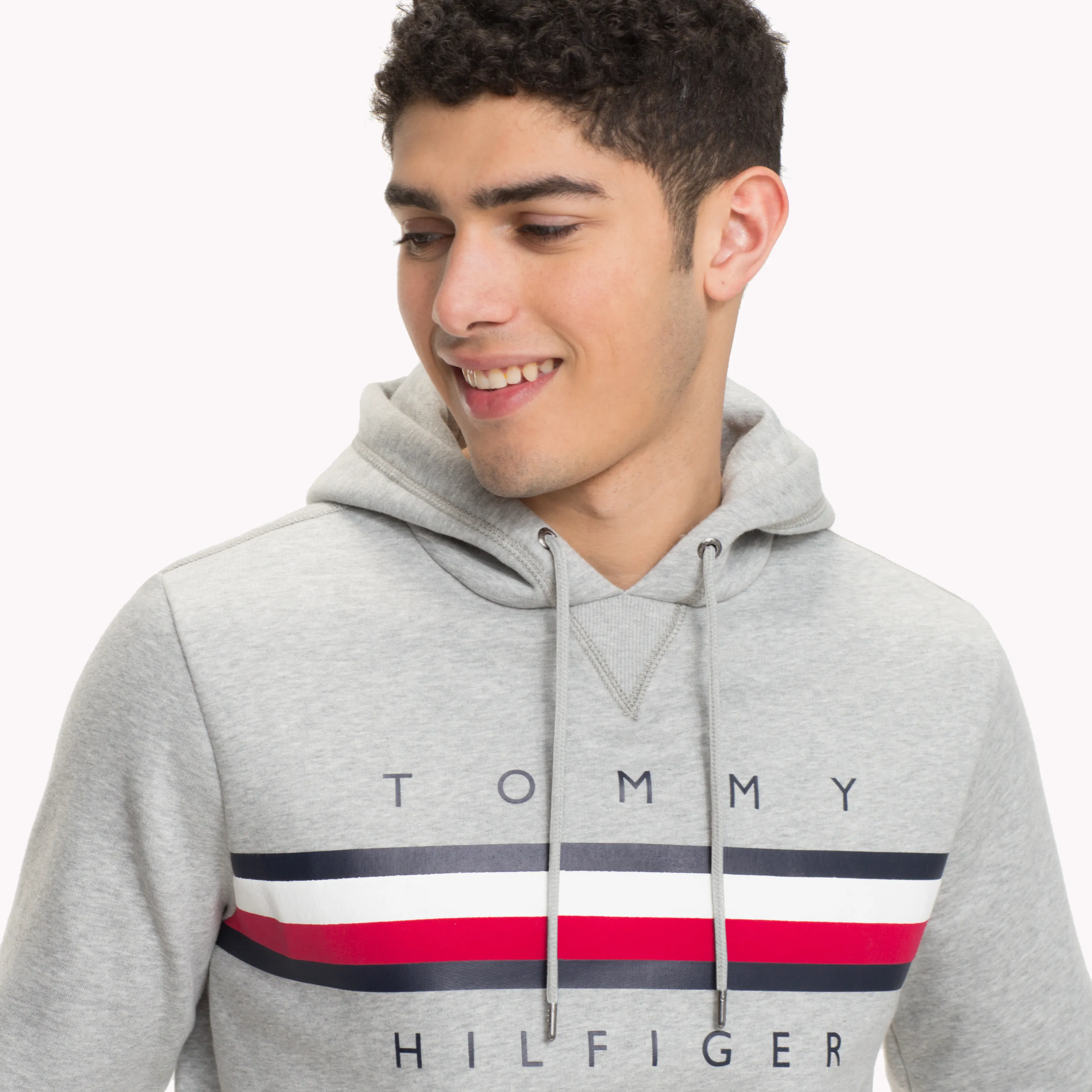 Grey Signature Tape Logo Hoody | Sweatshirts & Hoodies | Tommy Hilfiger