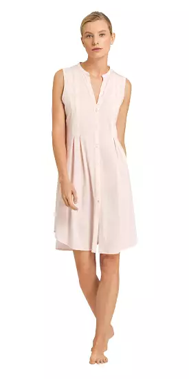 HANRO Cotton Deluxe Button Front Tank Gown | Crystal Pink