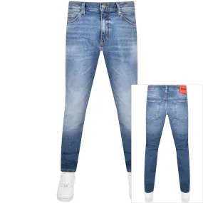 HUGO 708 Slim Fit Mid Wash Jeans Blue