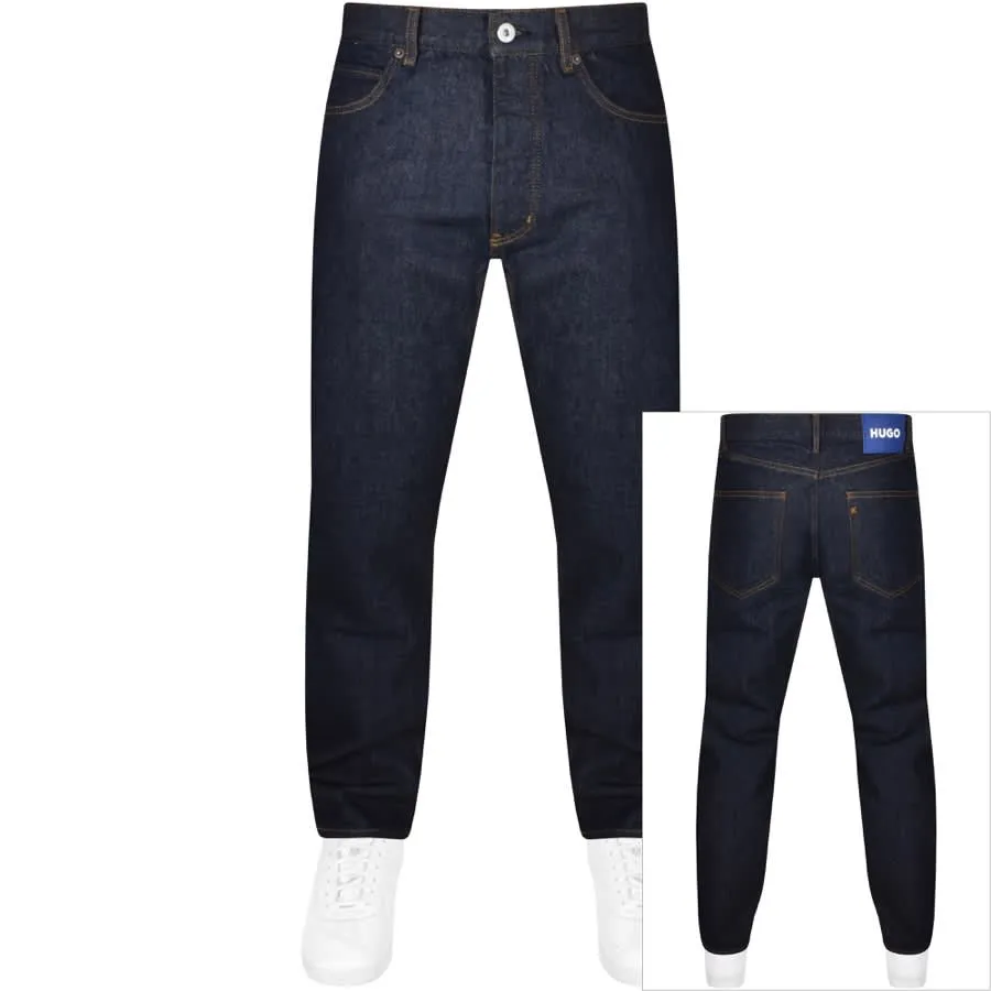 HUGO Blue Straight Fit Jonah Dark Wash Jeans