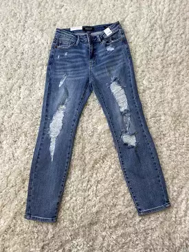 Judy Blue Large Holes Destroyed Relax Fit Jeans