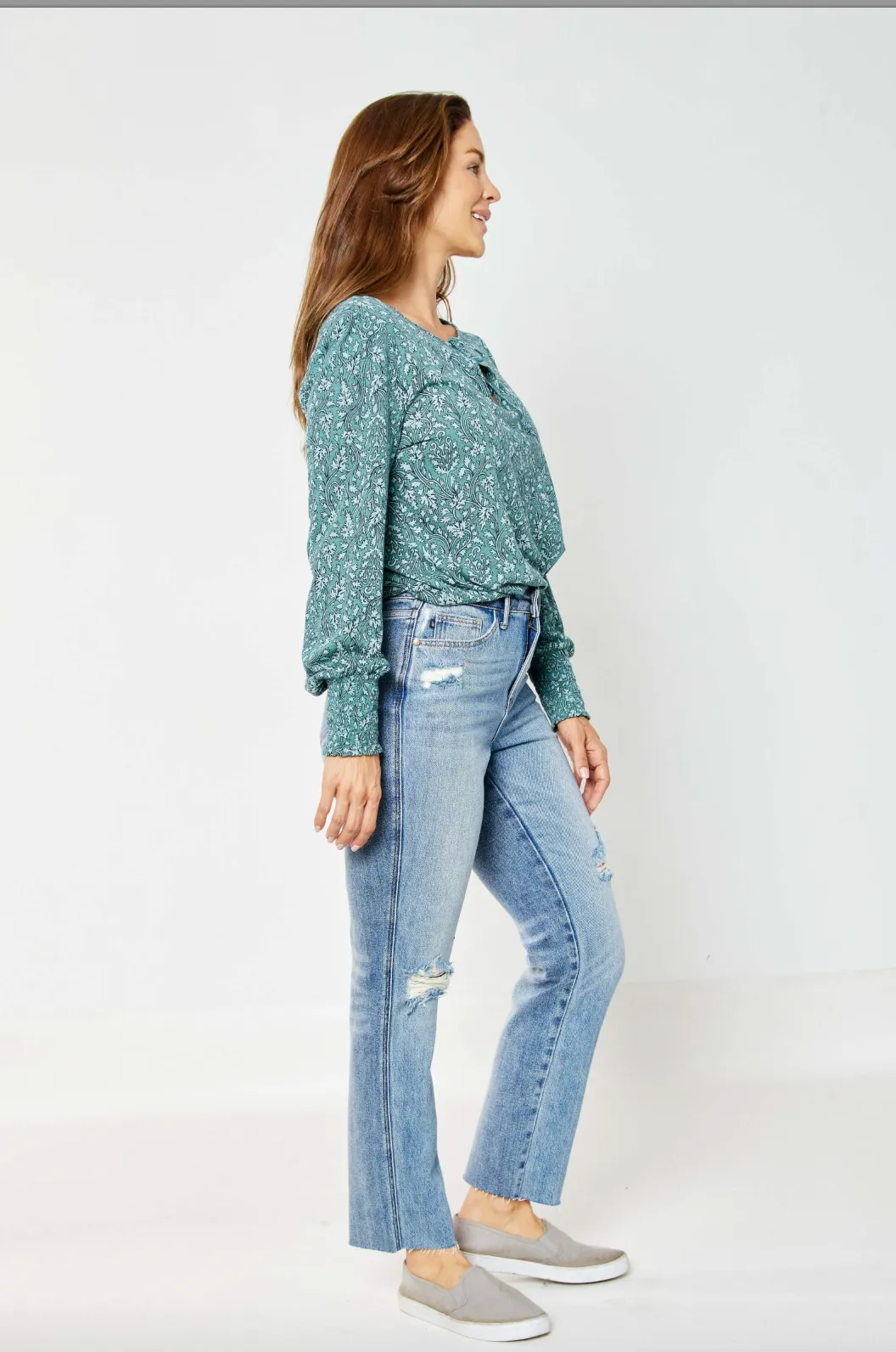 Judy Blue Rigid Magic Destroyed Straight Leg Jeans