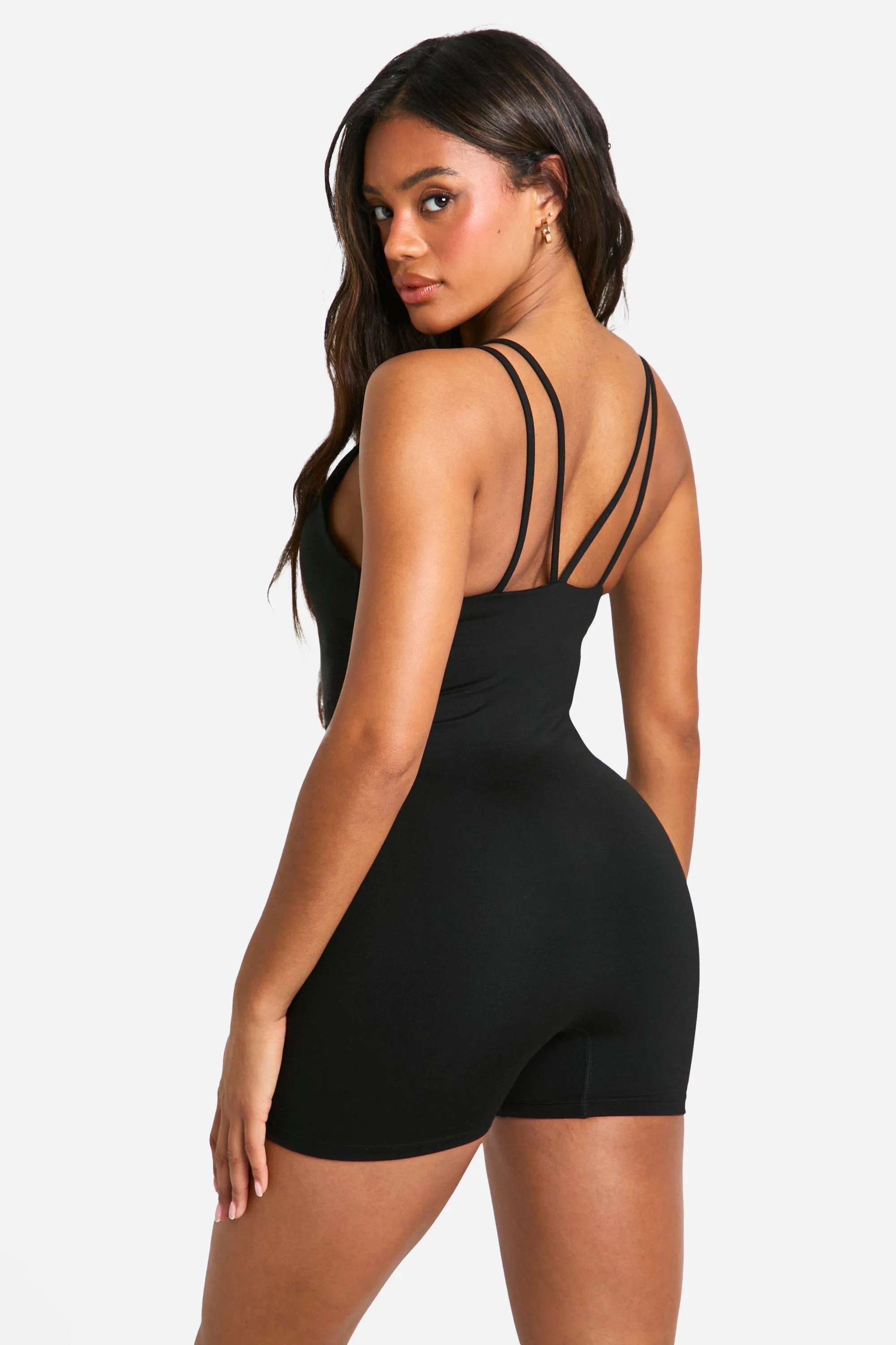 Jumpsuits | Premium Sculpt Strappy Unitard Playsuit | boohoo