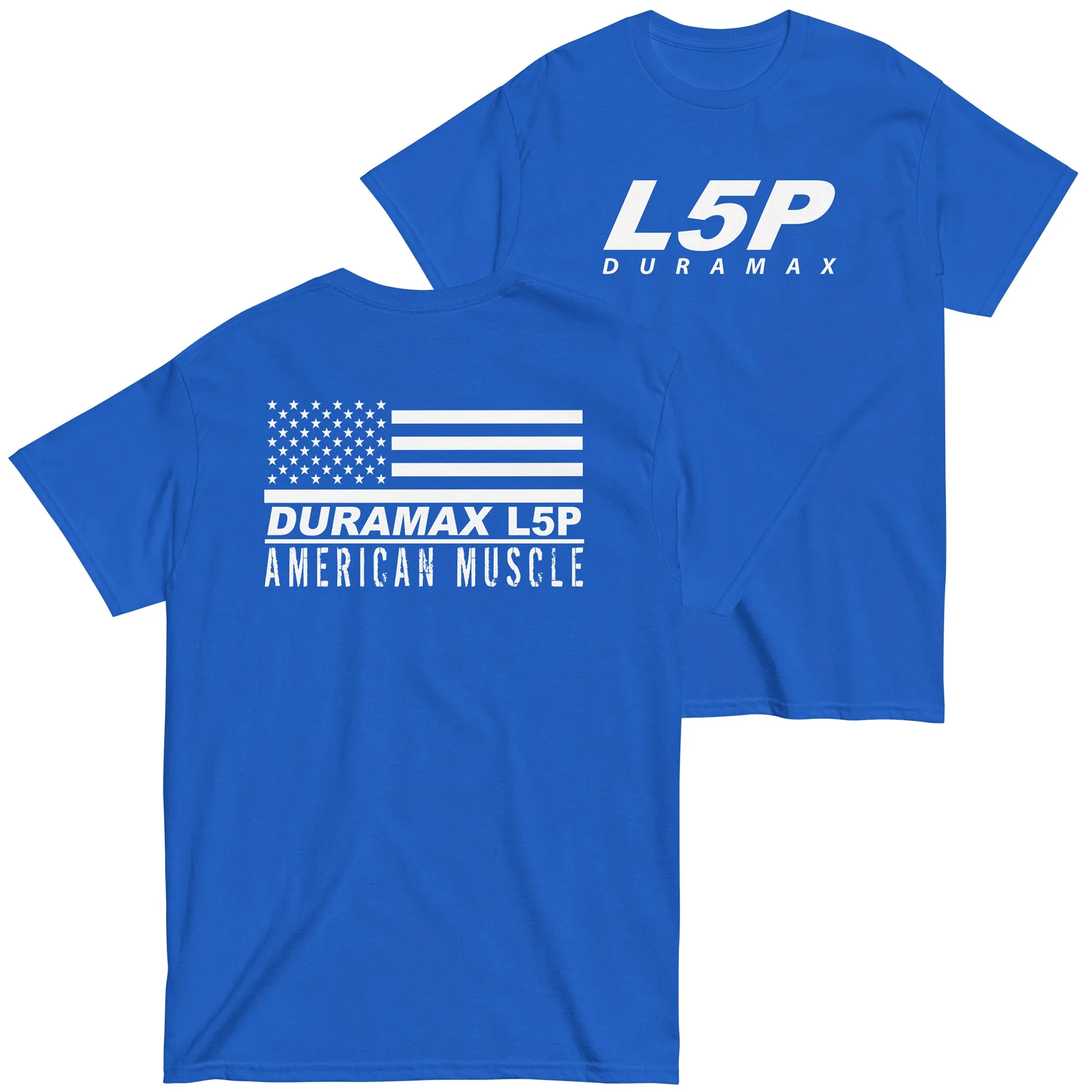 L5P Duramax Shirt Mens Diesel Truck Shirt With American Flag Design