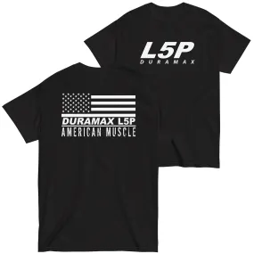 L5P Duramax Shirt Mens Diesel Truck Shirt With American Flag Design