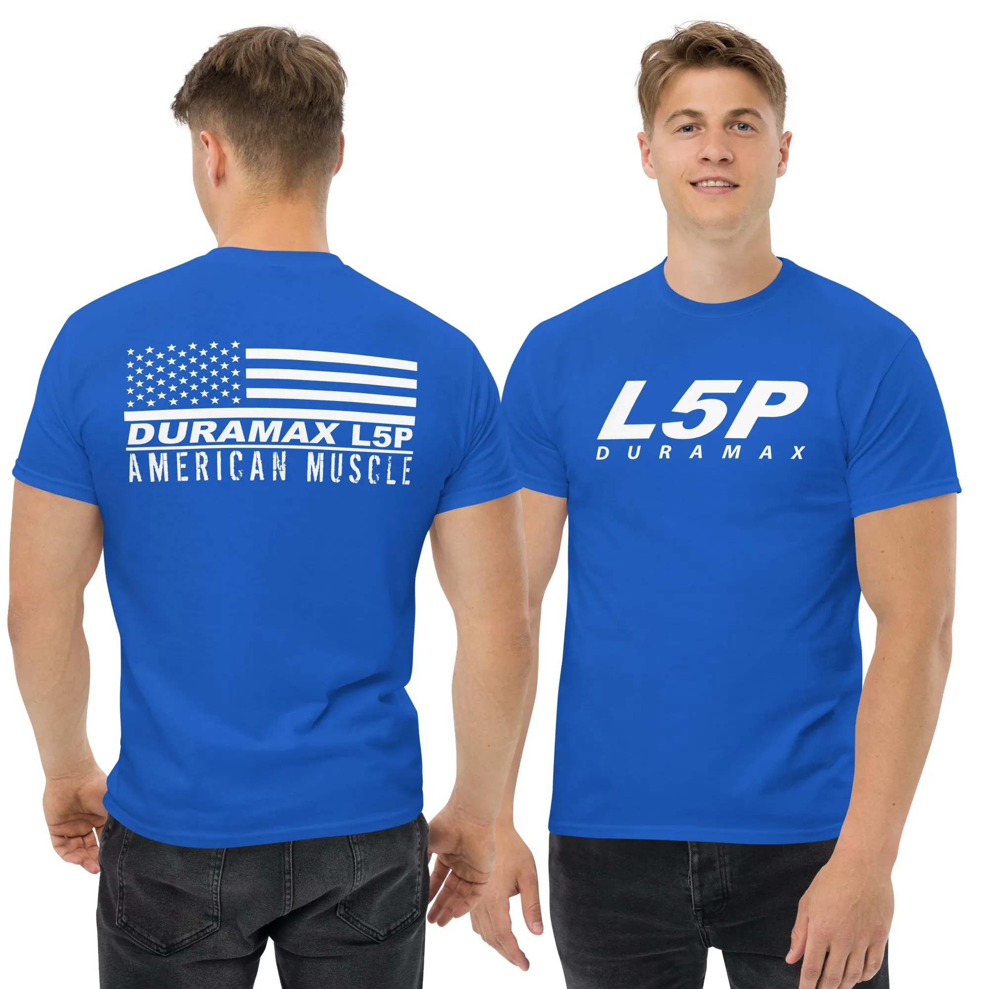 L5P Duramax Shirt Mens Diesel Truck Shirt With American Flag Design