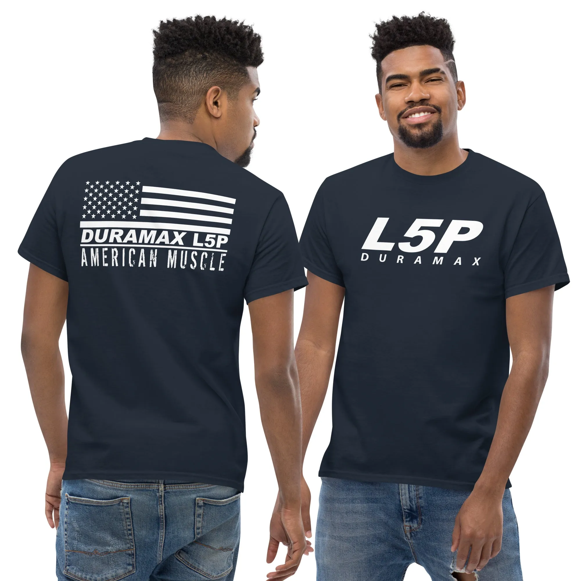 L5P Duramax Shirt Mens Diesel Truck Shirt With American Flag Design