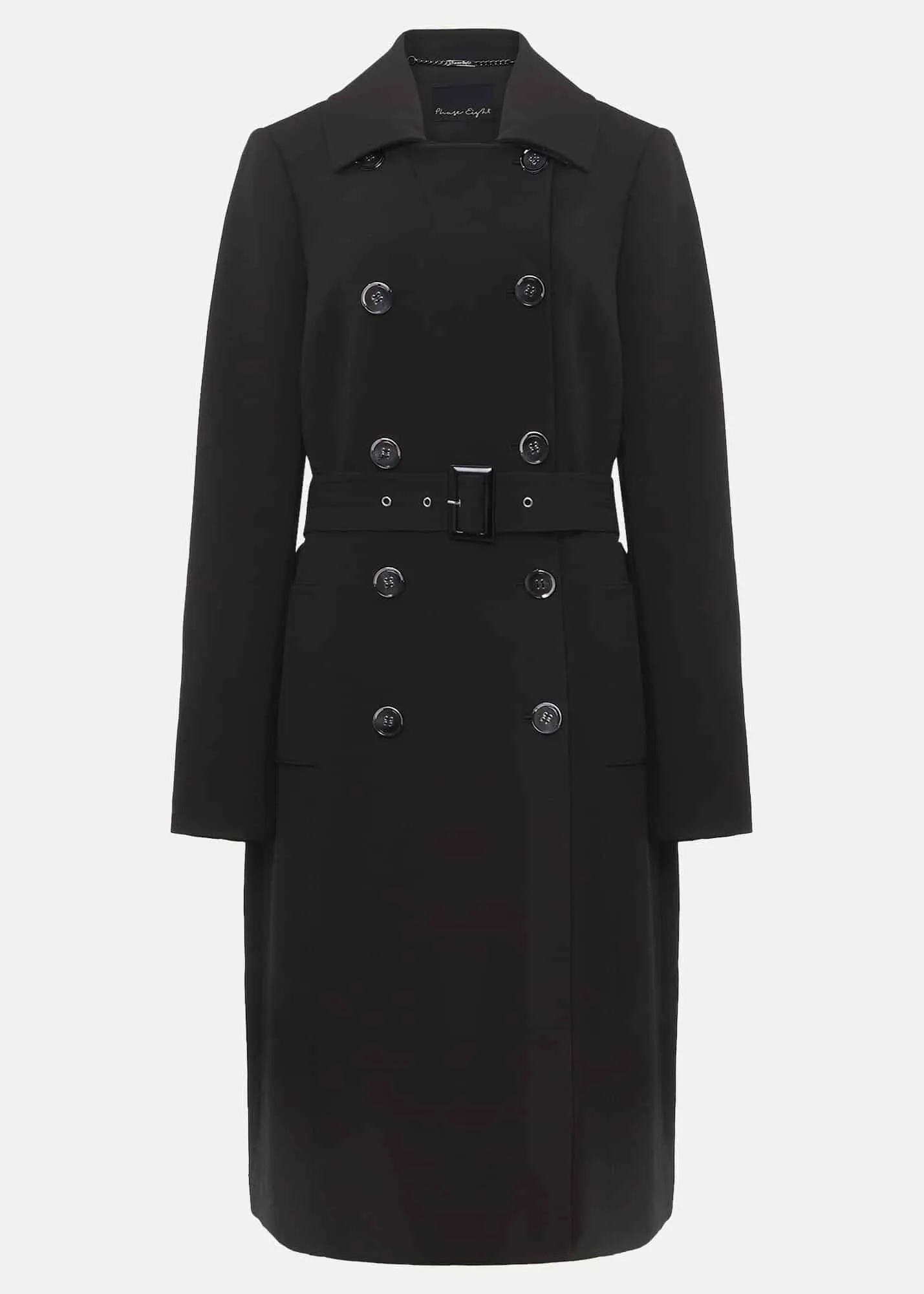 Layana Black Smart Trench Coat