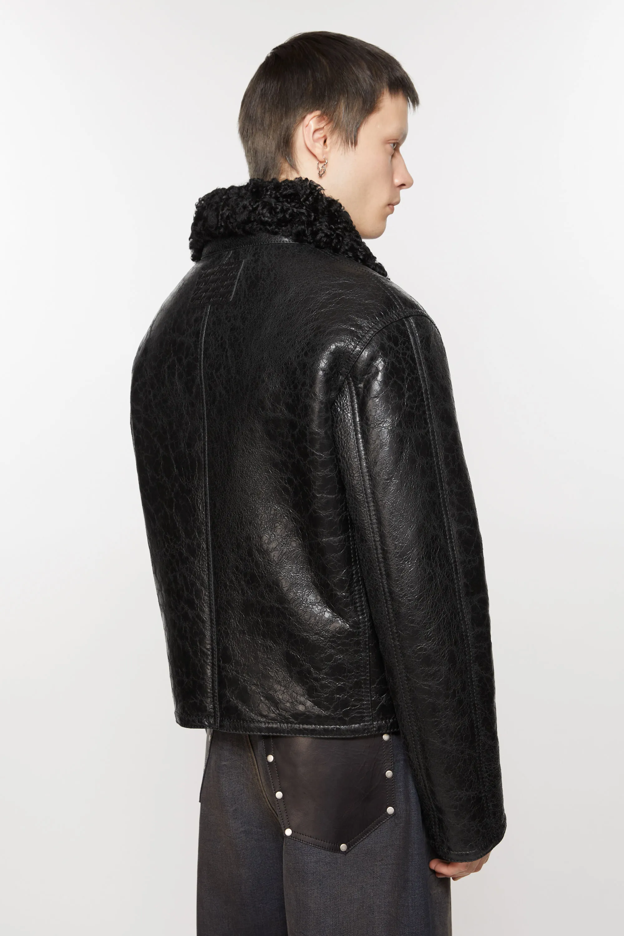 Leather shearling jacket