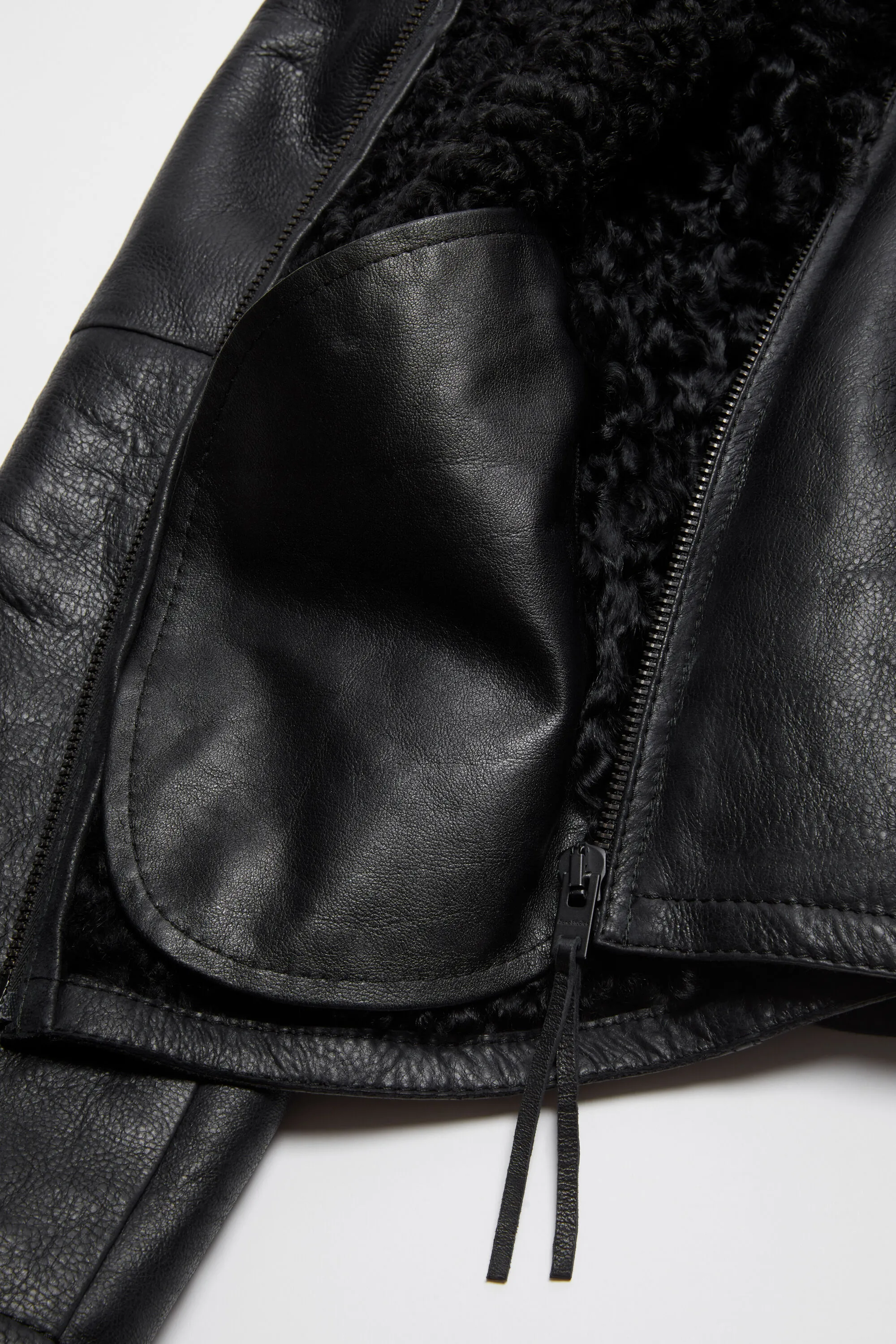 Leather shearling jacket